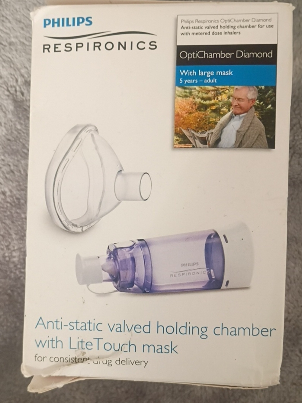 OptiChamber Diamond Anti-Static Valved Holding Chamber - Clear/Purple